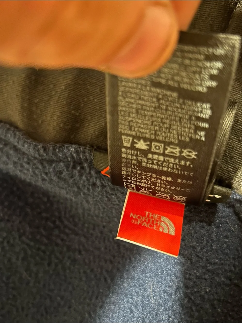 The North Face Men's Navy and Charcoal Fleece Jacket Large